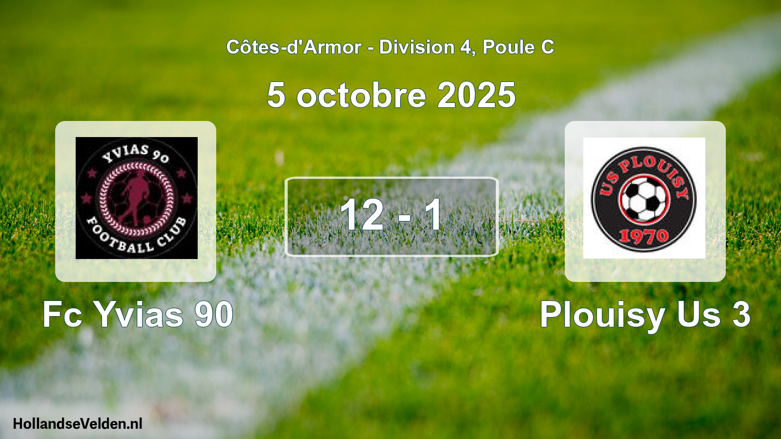 Gespeelde wedstrijd: Fc Yvias 90 - Plouisy Us 3 12 - 1 (5 oktober 2025)