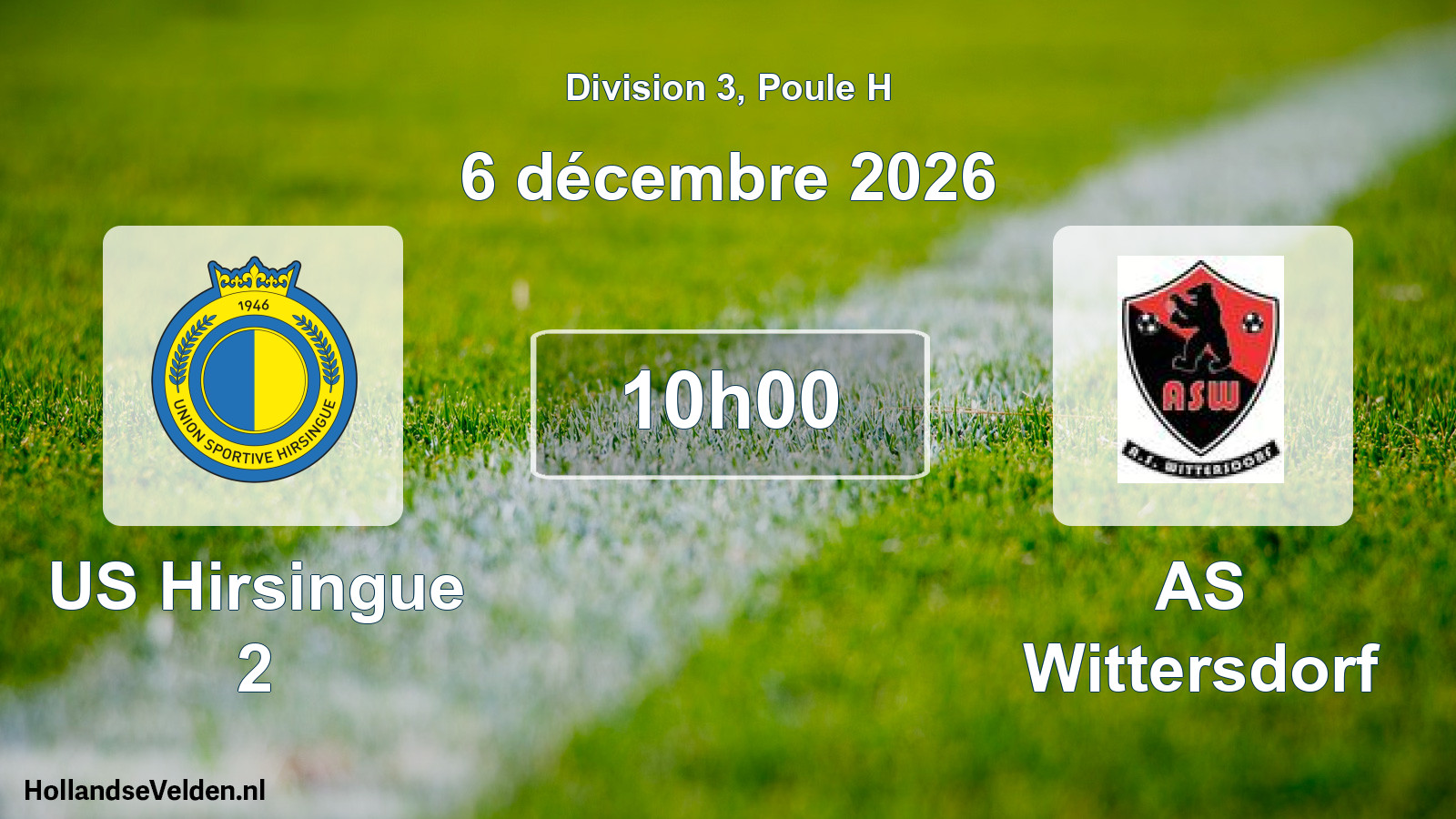 Scheduled Match: US Hirsingue 2 - AS Wittersdorf (6 December 2026)