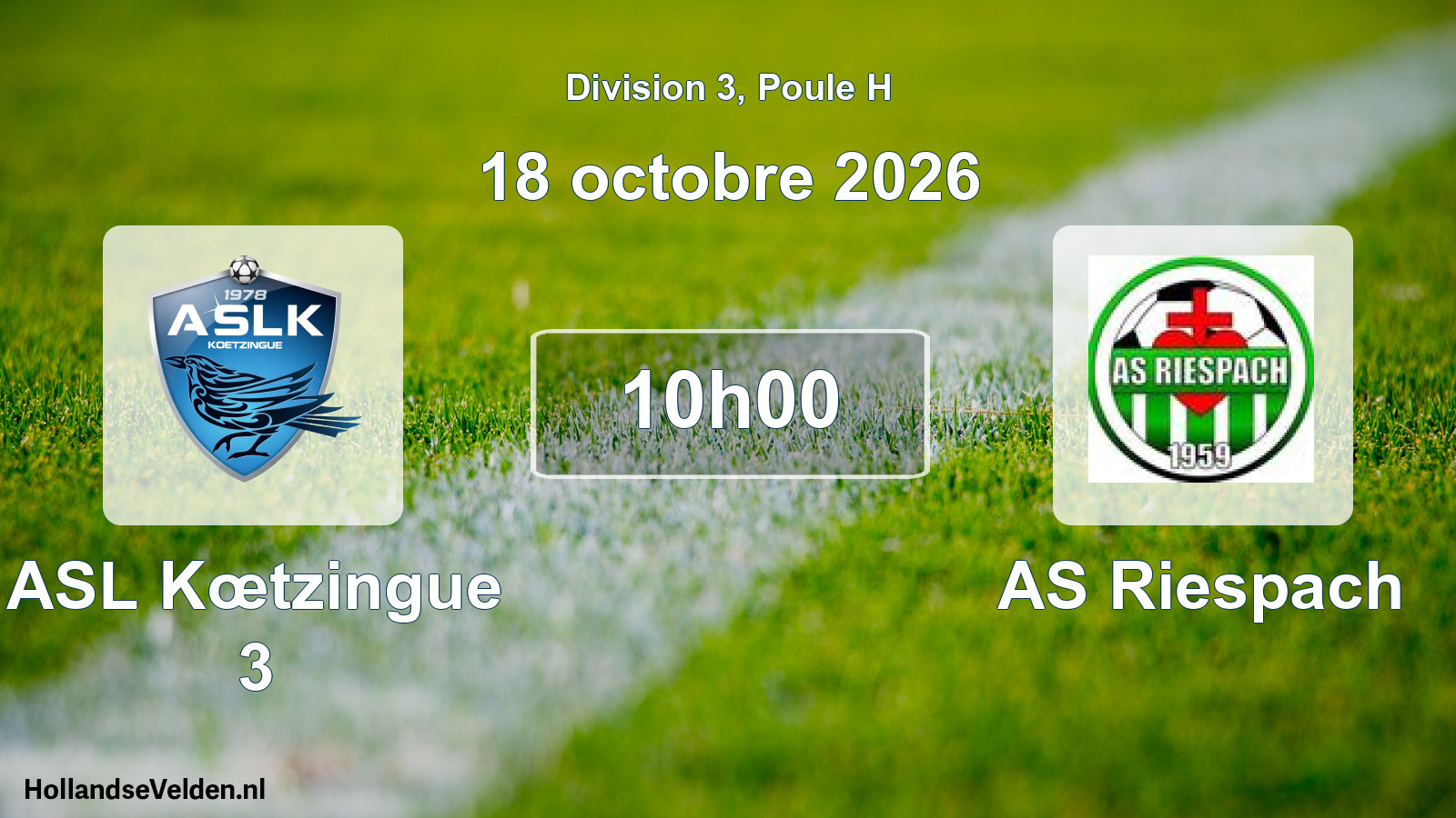 Match programmé: ASL Kœtzingue 3 - AS Riespach (18 octobre 2026)