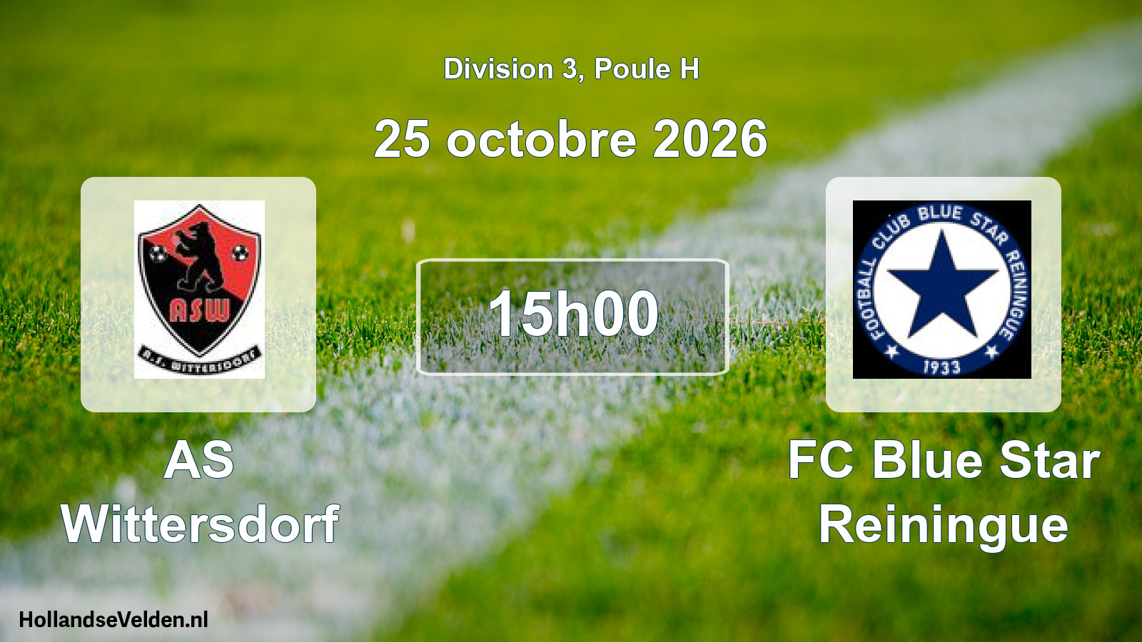 Match programmé: AS Wittersdorf - FC Blue Star Reiningue (25 octobre 2026)