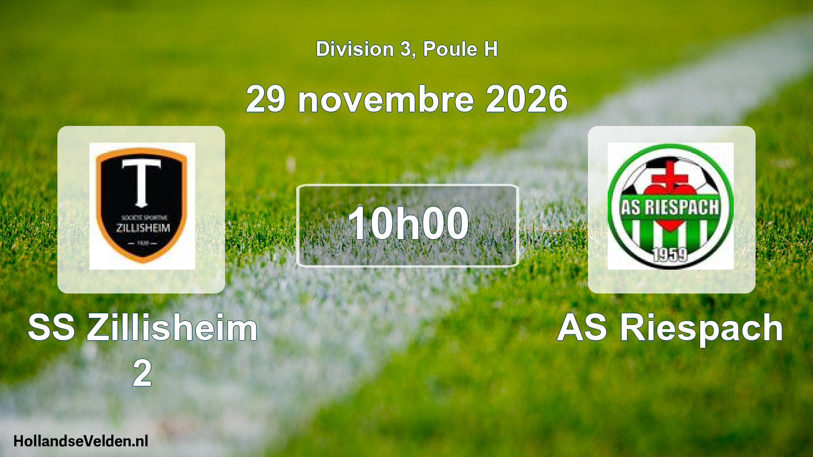 Match programmé: SS Zillisheim 2 - AS Riespach (29 novembre 2026)