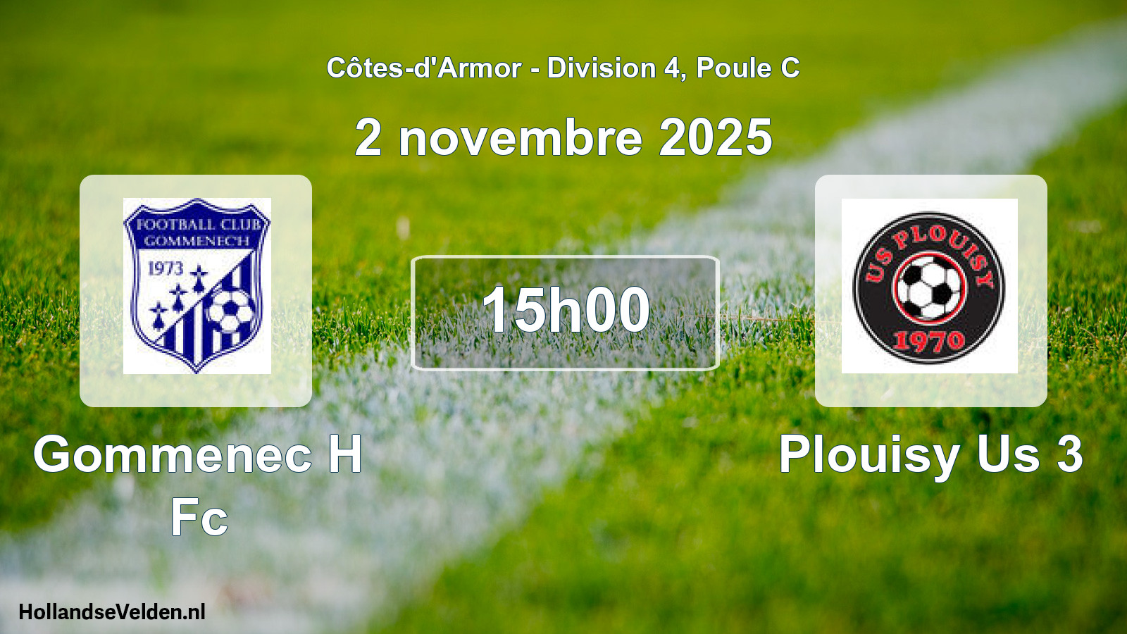 Scheduled Match: Gommenec H Fc - Plouisy Us 3 (2 November 2025)