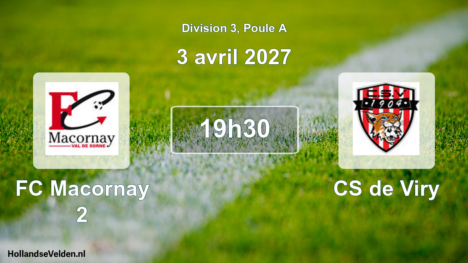 Scheduled Match: FC Macornay 2 - CS de Viry (3 April 2027)