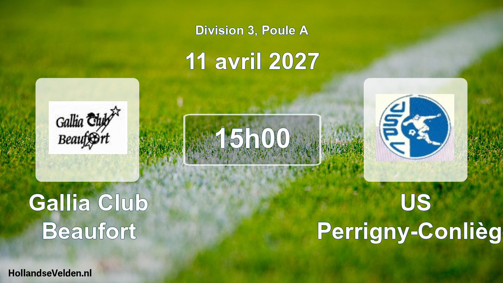 Match programmé: Gallia Club Beaufort - US Perrigny-Conliège (11 avril 2027)