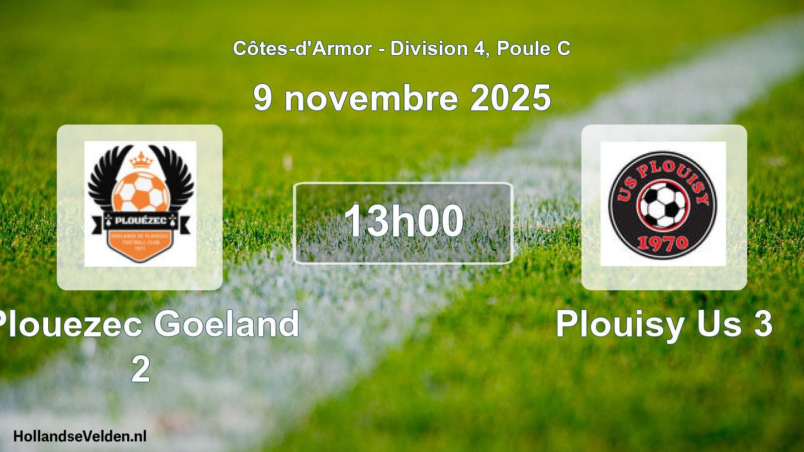 Geplande wedstrijd: Plouezec Goeland 2 - Plouisy Us 3 (9 november 2025)