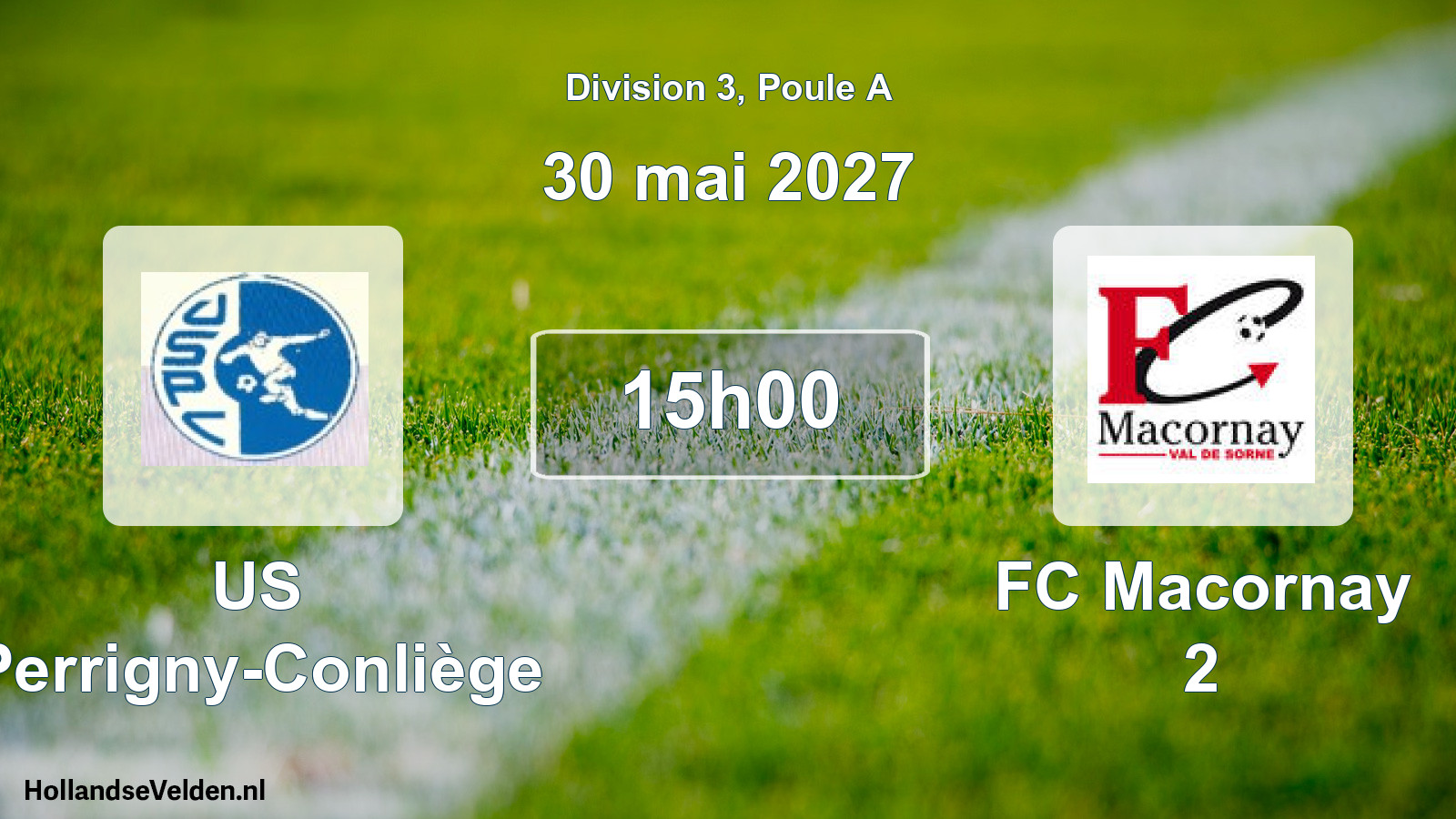 Match programmé: US Perrigny-Conliège - FC Macornay 2 (30 mai 2027)