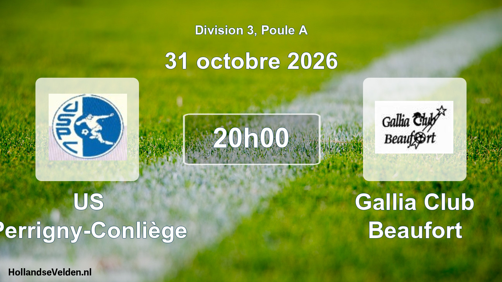 Scheduled Match: US Perrigny-Conliège - Gallia Club Beaufort (31 October 2026)