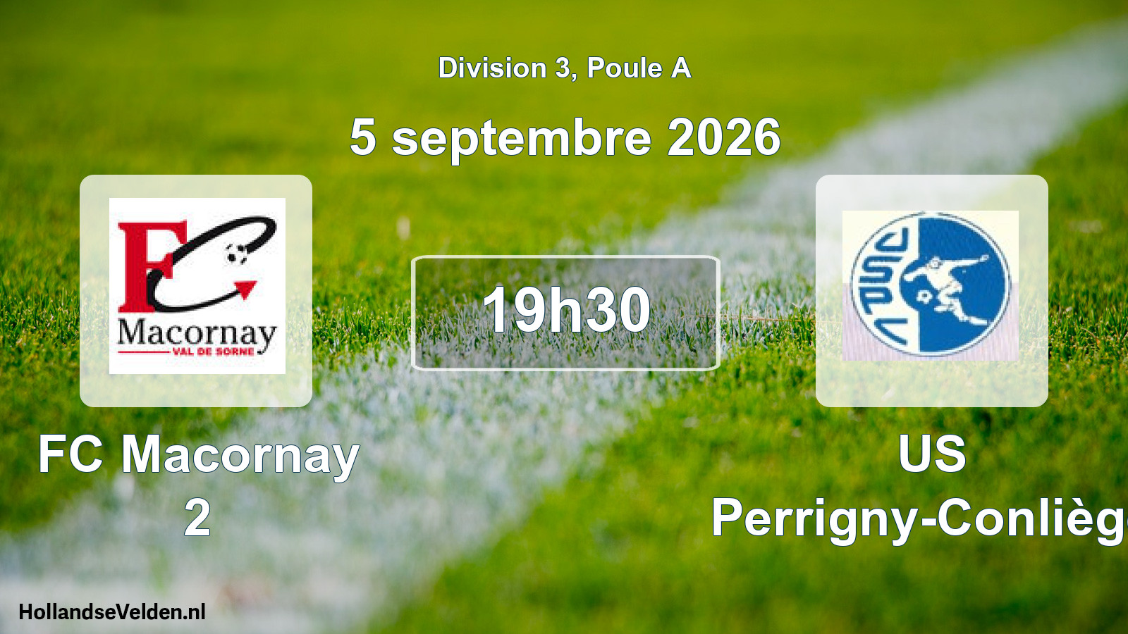 Match programmé: FC Macornay 2 - US Perrigny-Conliège (5 septembre 2026)