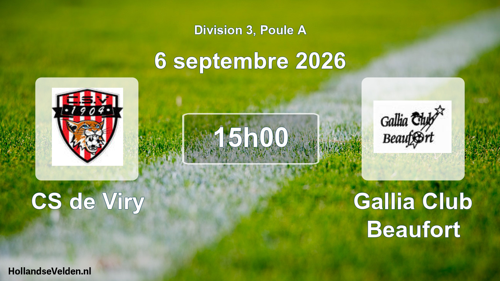 Scheduled Match: CS de Viry - Gallia Club Beaufort (6 September 2026)