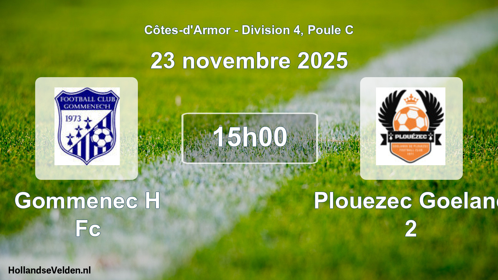 Scheduled Match: Gommenec H Fc - Plouezec Goeland 2 (23 November 2025)