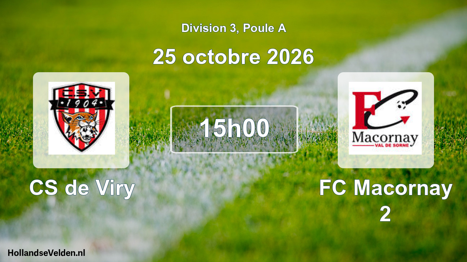 Scheduled Match: CS de Viry - FC Macornay 2 (25 October 2026)