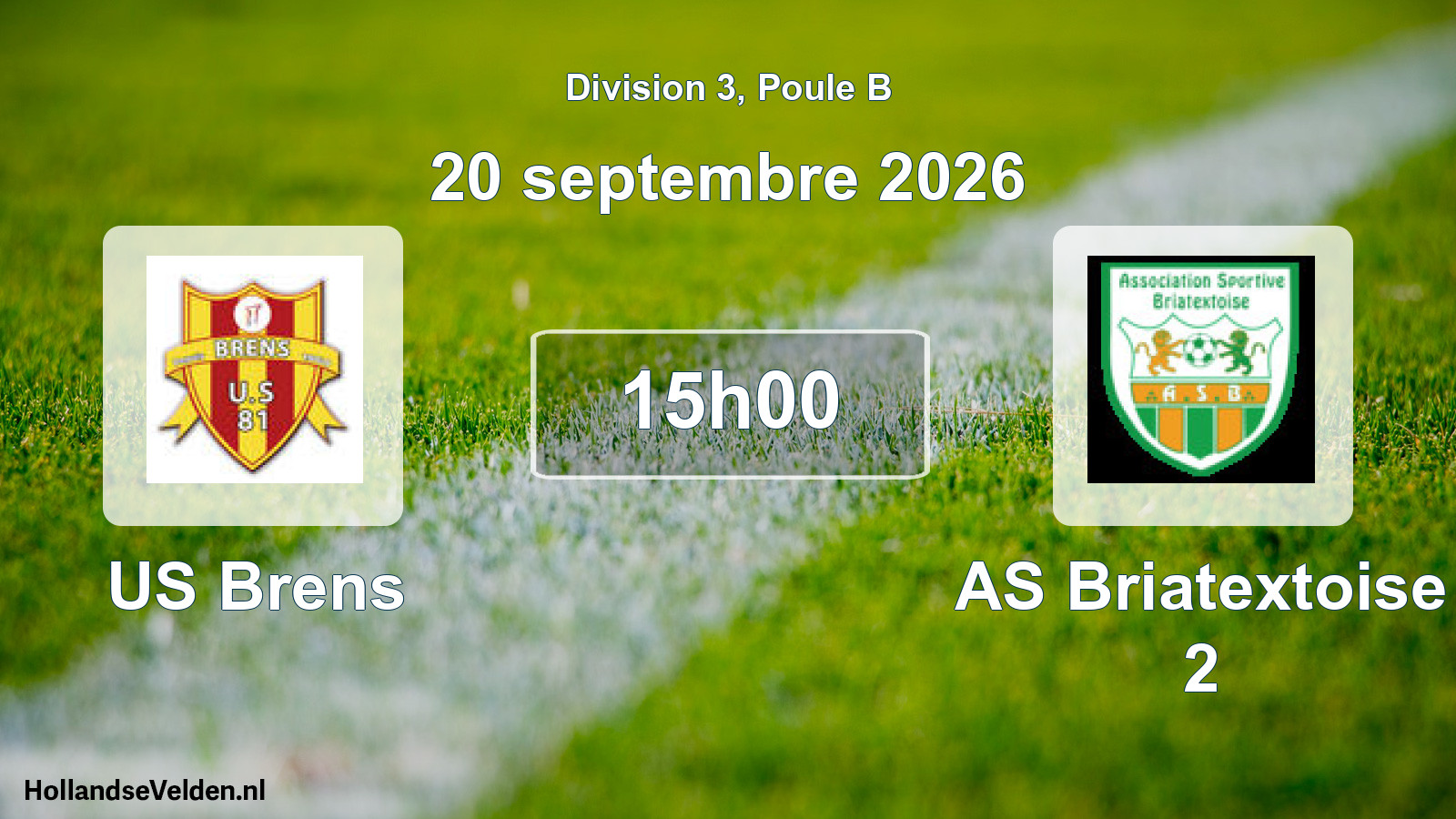 Match programmé: US Brens - AS Briatextoise 2 (20 septembre 2026)