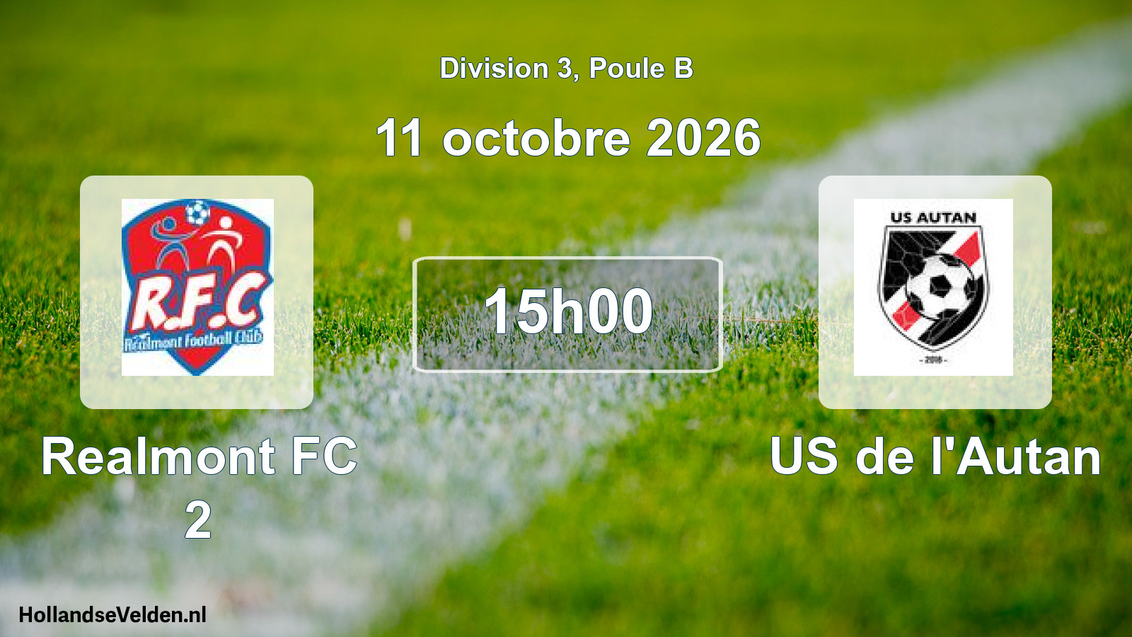 Match programmé: Realmont FC 2 - US de l'Autan (11 octobre 2026)