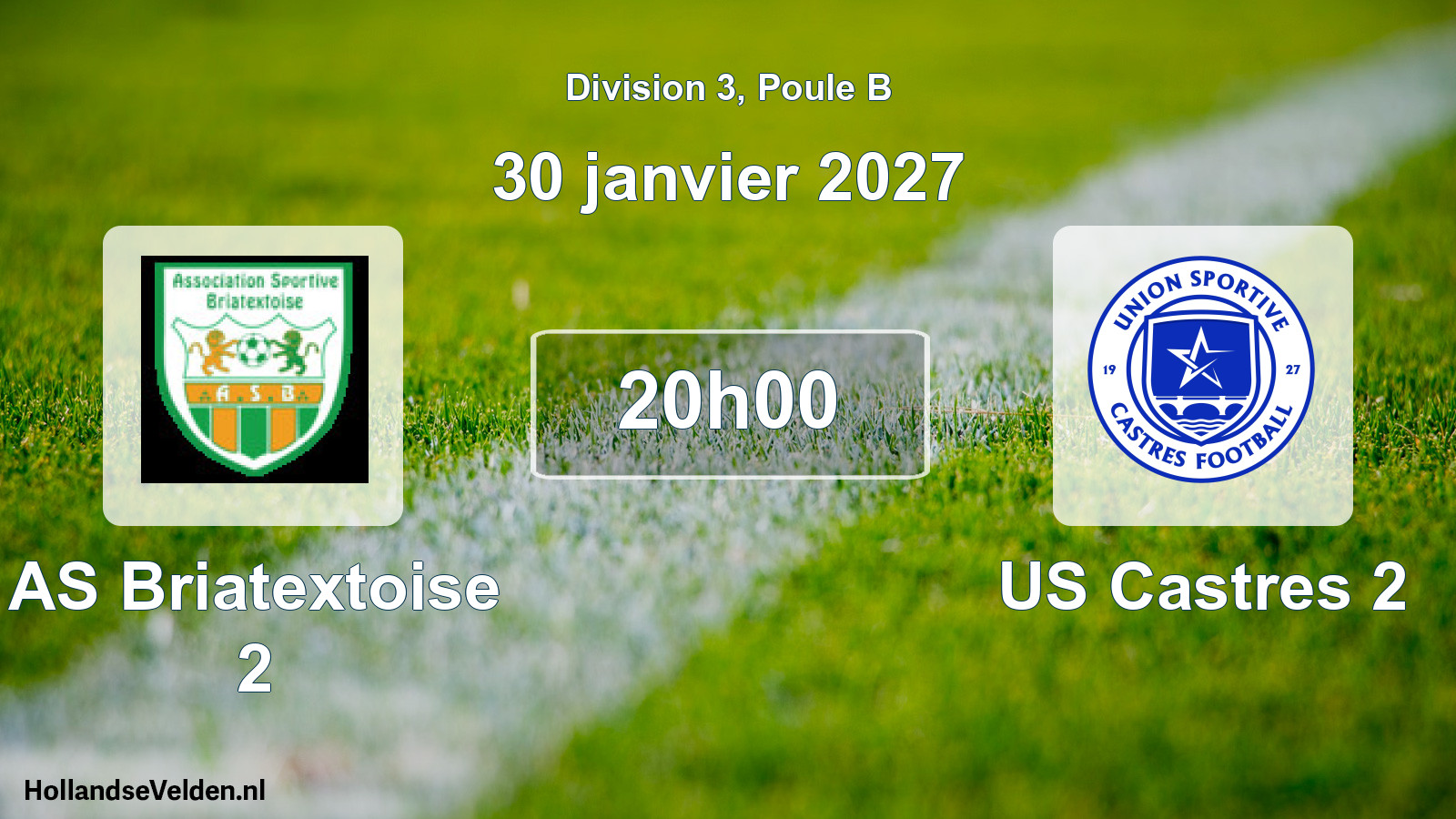 Match programmé: AS Briatextoise 2 - US Castres 2 (30 janvier 2027)