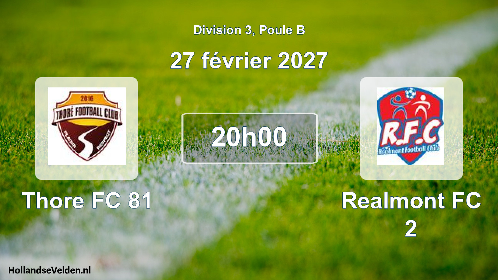 Match programmé: Thore FC 81 - Realmont FC 2 (27 février 2027)