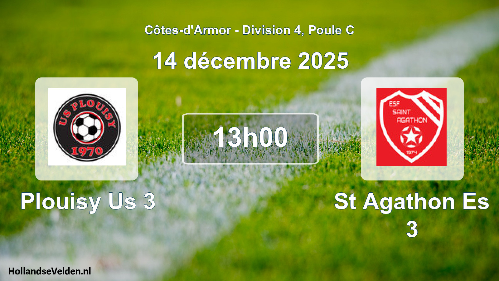 Geplande wedstrijd: Plouisy Us 3 - St Agathon Es 3 (14 december 2025)