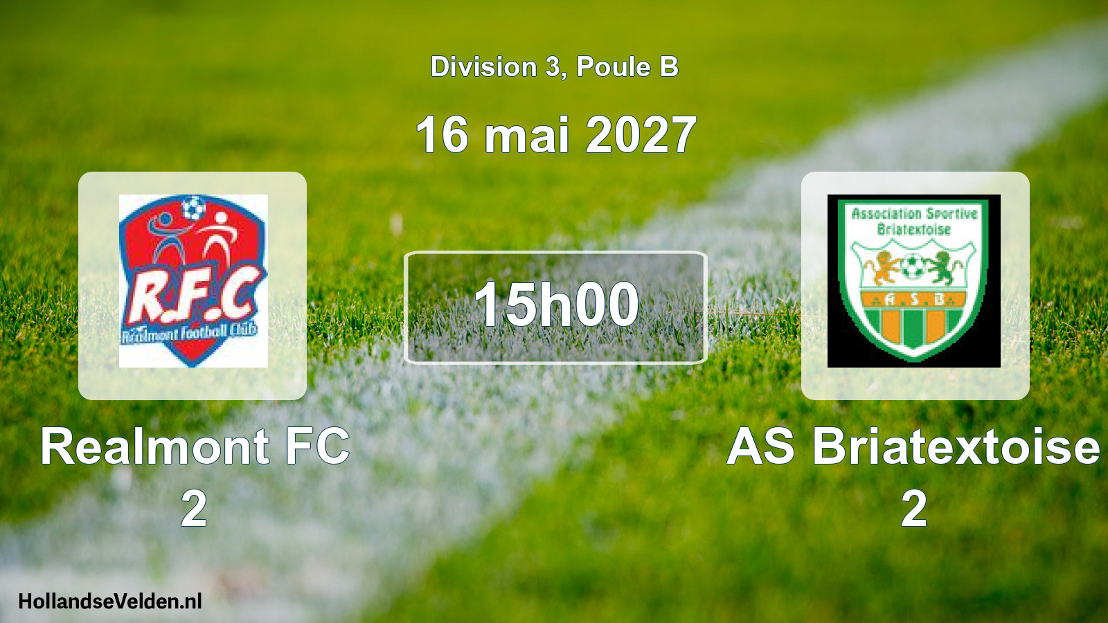 Match programmé: Realmont FC 2 - AS Briatextoise 2 (16 mai 2027)