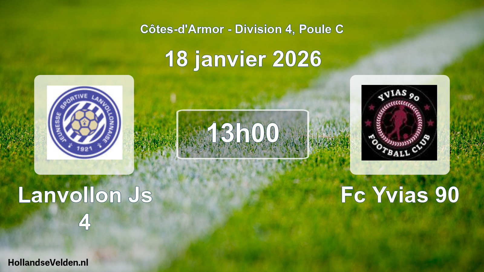 Geplande wedstrijd: Lanvollon Js 4 - Fc Yvias 90 (18 januari 2026)