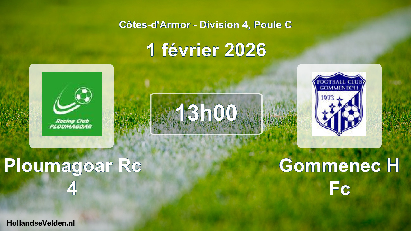 Geplande wedstrijd: Ploumagoar Rc 4 - Gommenec H Fc (1 februari 2026)