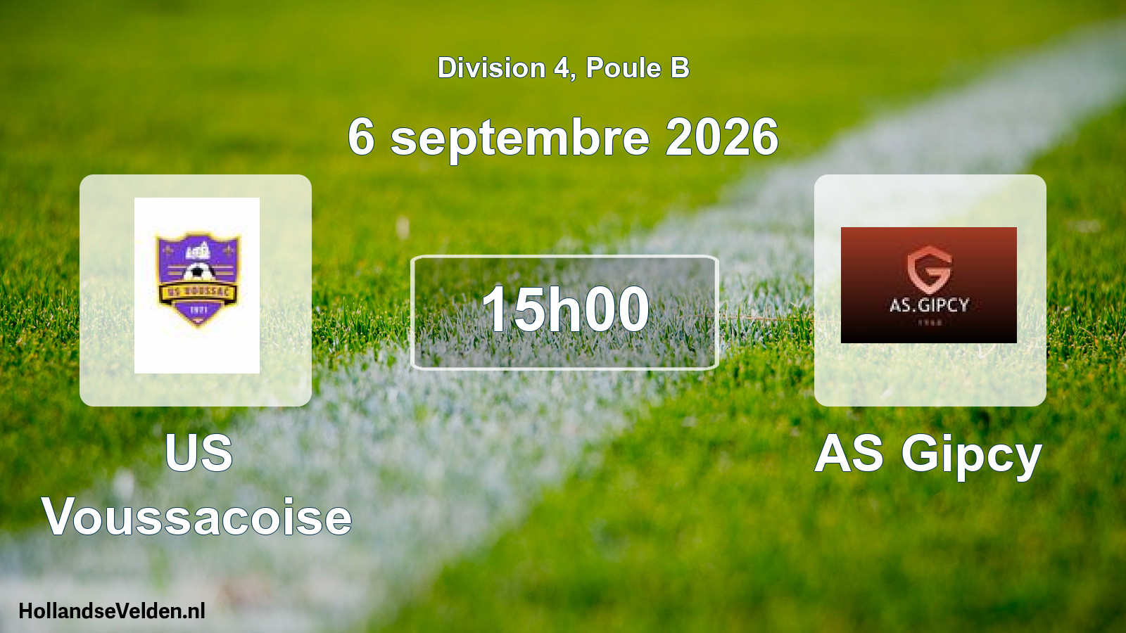 Match programmé: US Voussacoise - AS Gipcy (6 septembre 2026)
