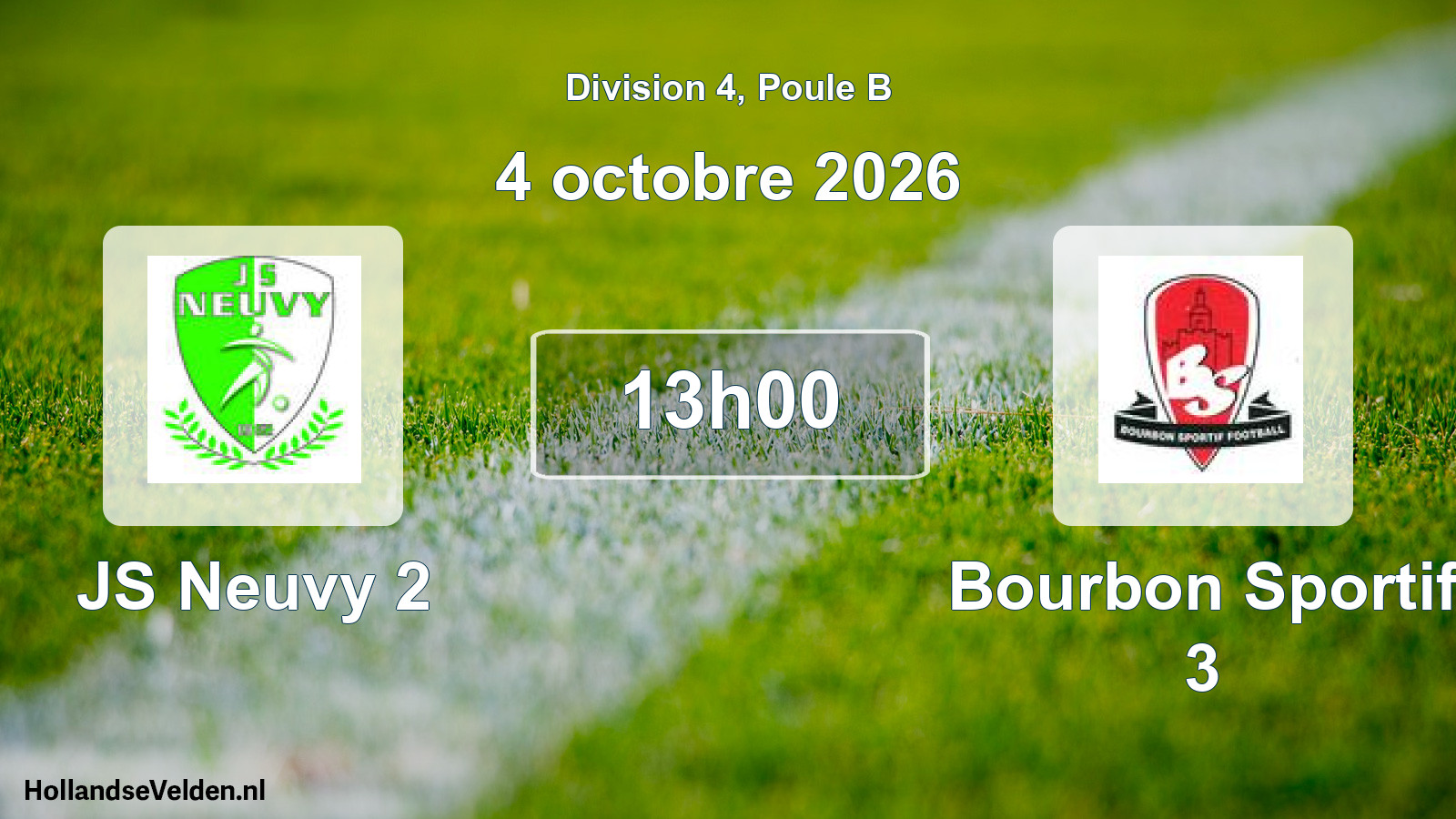 Match programmé: JS Neuvy 2 - Bourbon Sportif 3 (4 octobre 2026)
