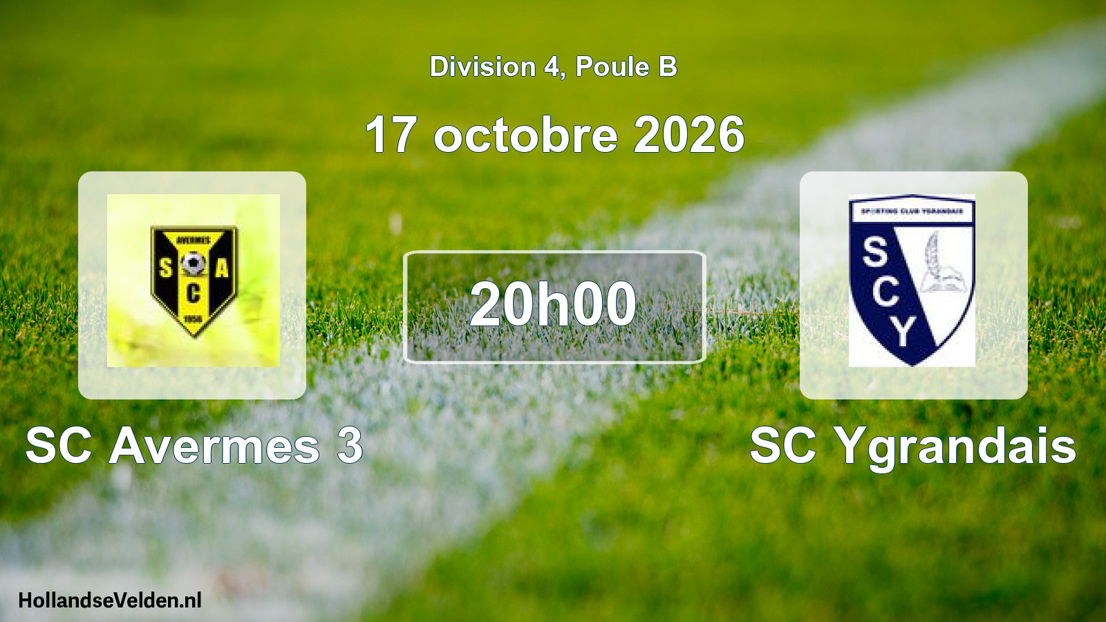 Match programmé: SC Avermes 3 - SC Ygrandais (17 octobre 2026)