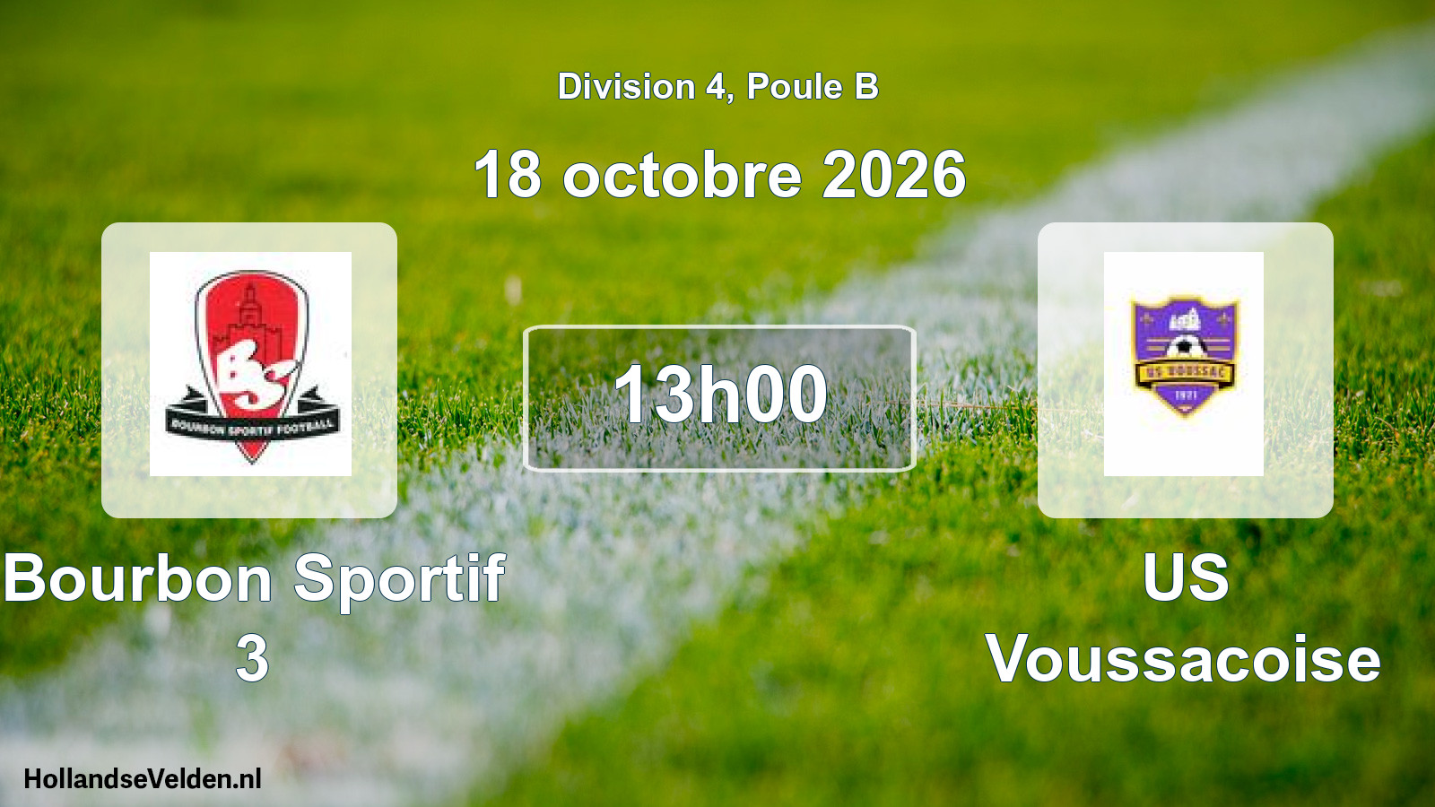 Match programmé: Bourbon Sportif 3 - US Voussacoise (18 octobre 2026)