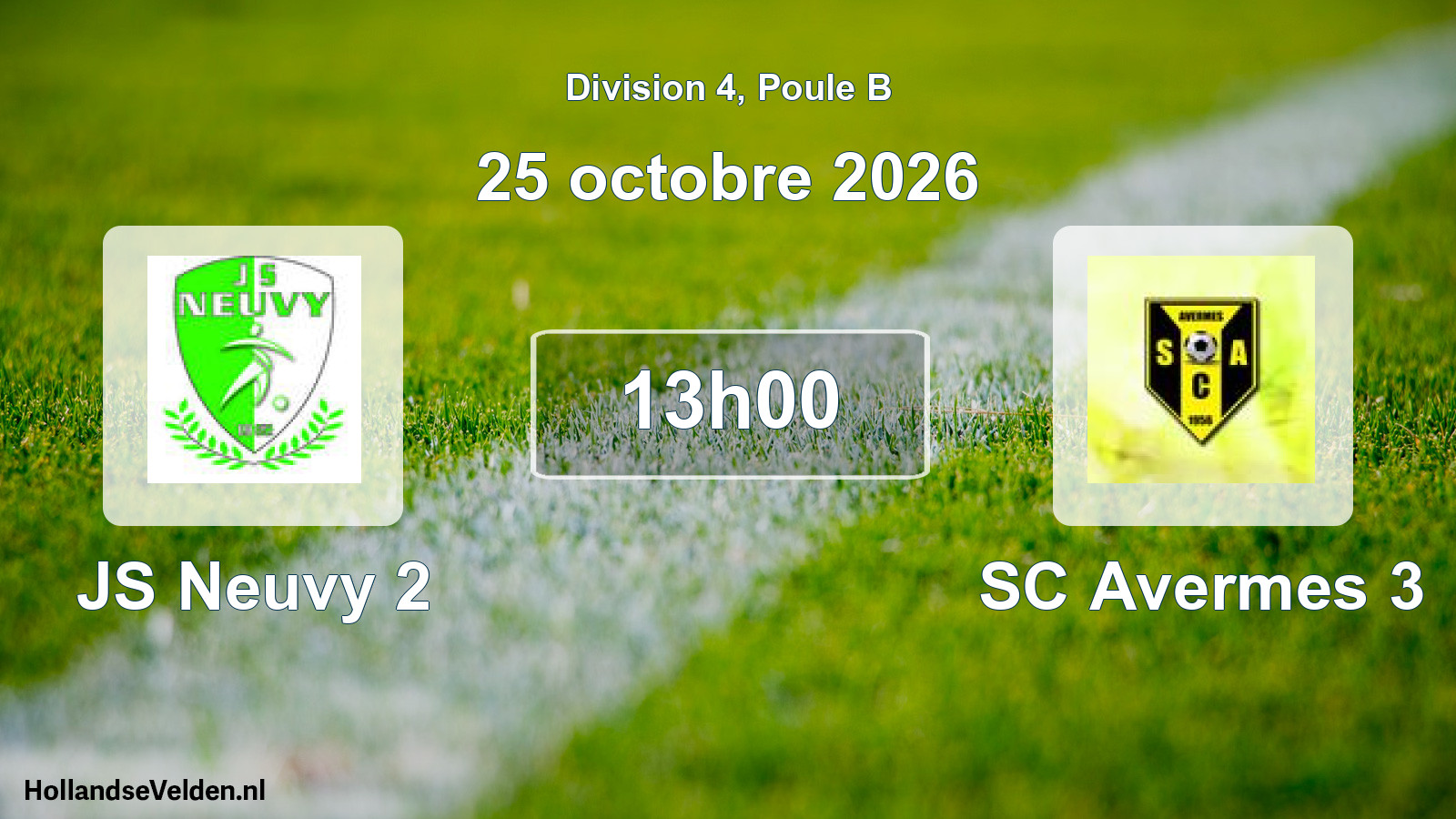 Match programmé: JS Neuvy 2 - SC Avermes 3 (25 octobre 2026)