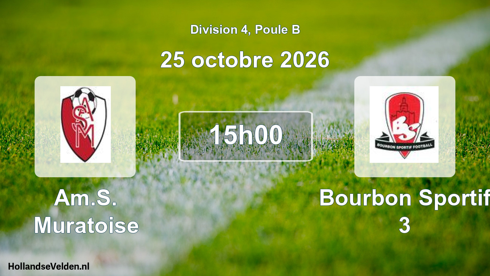 Match programmé: Am.S. Muratoise - Bourbon Sportif 3 (25 octobre 2026)