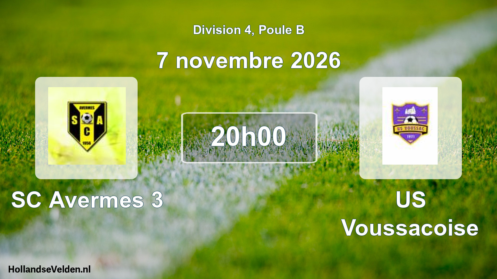 Match programmé: SC Avermes 3 - US Voussacoise (7 novembre 2026)