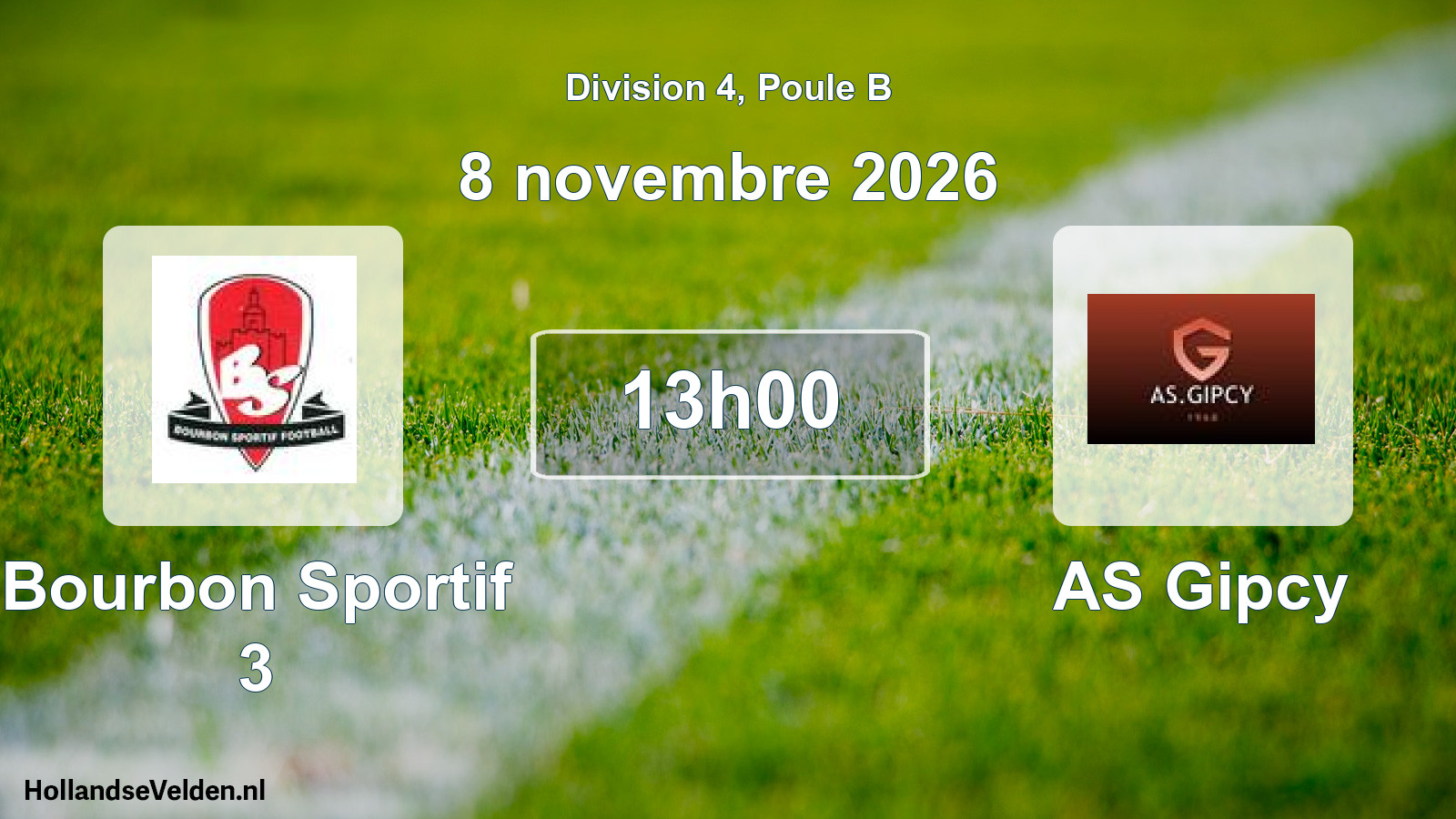 Match programmé: Bourbon Sportif 3 - AS Gipcy (8 novembre 2026)