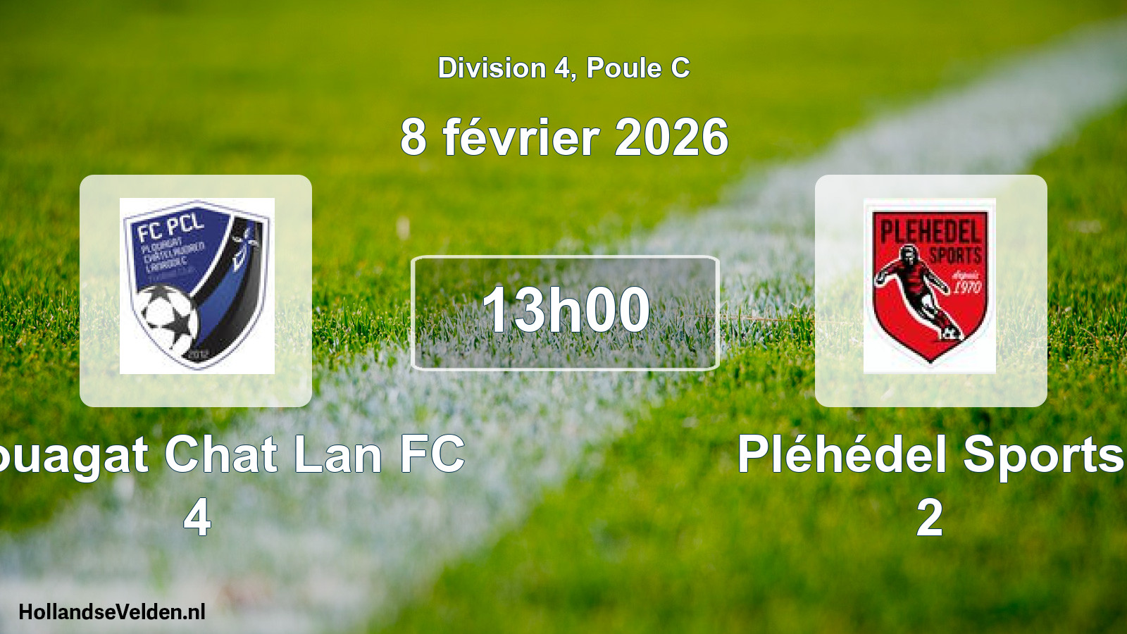Geplande wedstrijd: Plouagat Chat Lan FC 4 - Plehedel Sports 2 (8 februari 2026)