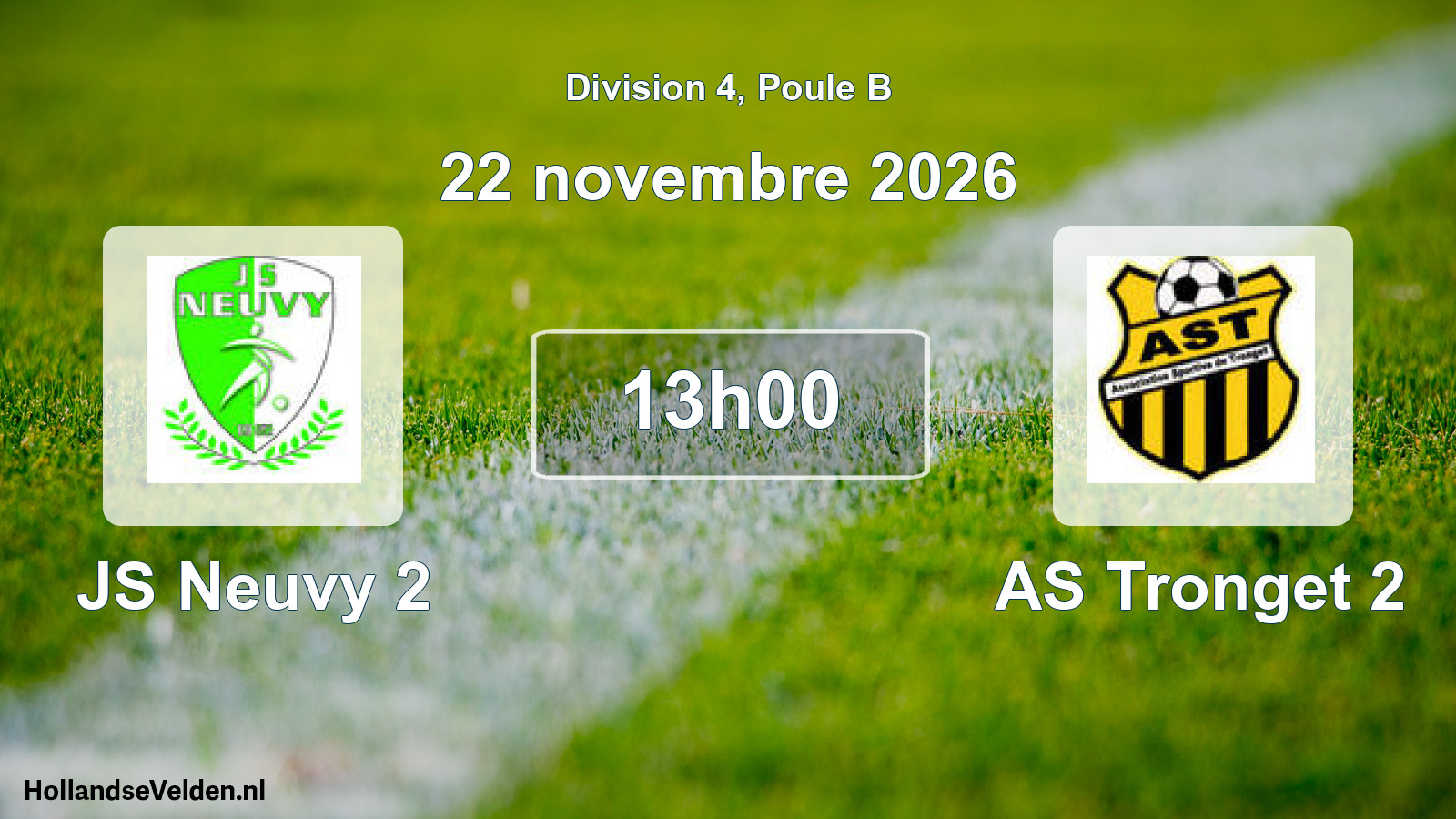 Match programmé: JS Neuvy 2 - AS Tronget 2 (22 novembre 2026)