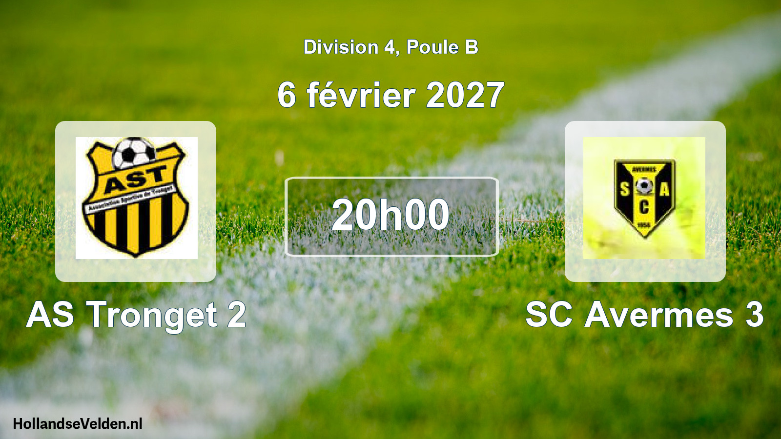 Geplande wedstrijd: AS Tronget 2 - SC Avermes 3 (6 februari 2027)