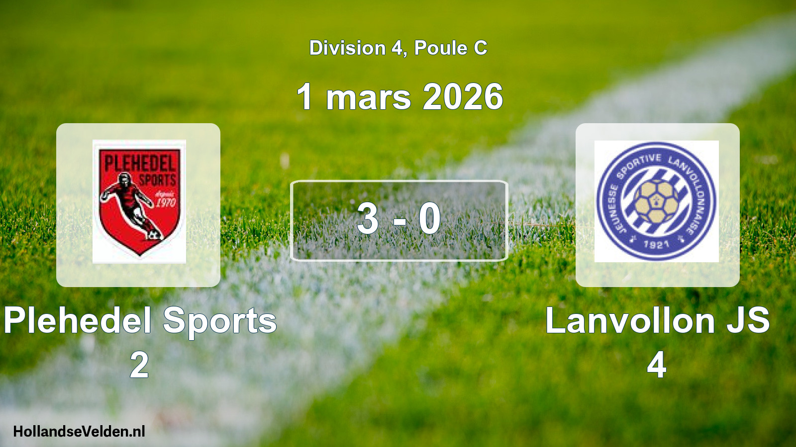 Total number of matches played: Plehedel Sports 2 - Lanvollon JS 4 3 - 0 (1 March 2026)