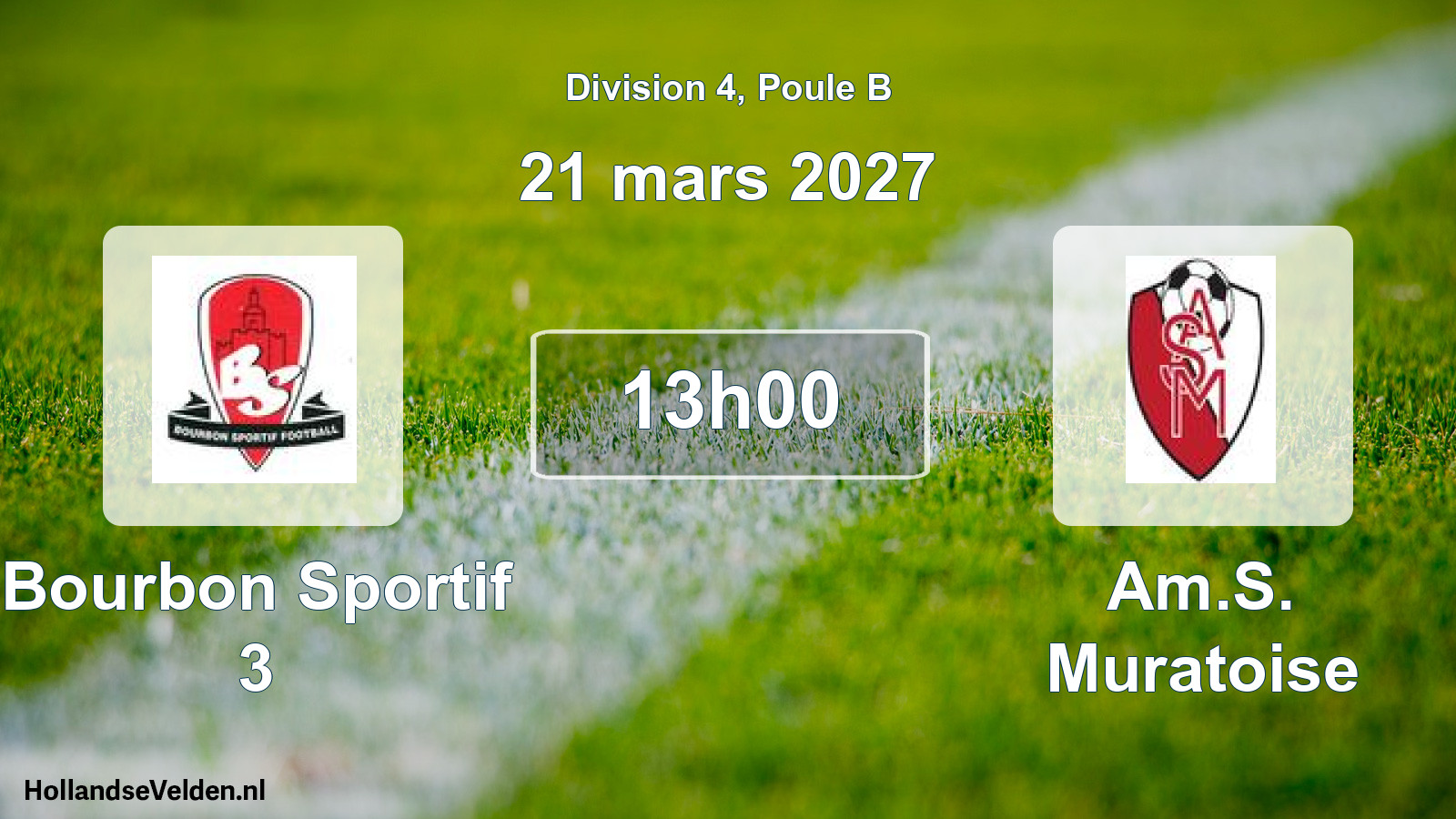 Match programmé: Bourbon Sportif 3 - Am.S. Muratoise (21 mars 2027)