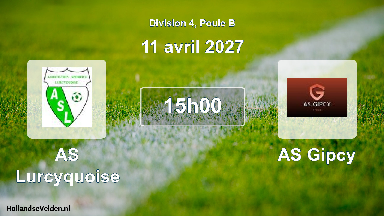 Match programmé: AS Lurcyquoise - AS Gipcy (11 avril 2027)