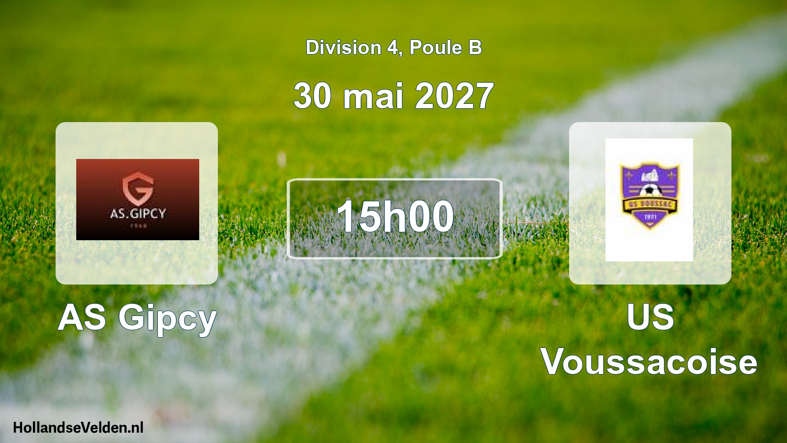 Match programmé: AS Gipcy - US Voussacoise (30 mai 2027)