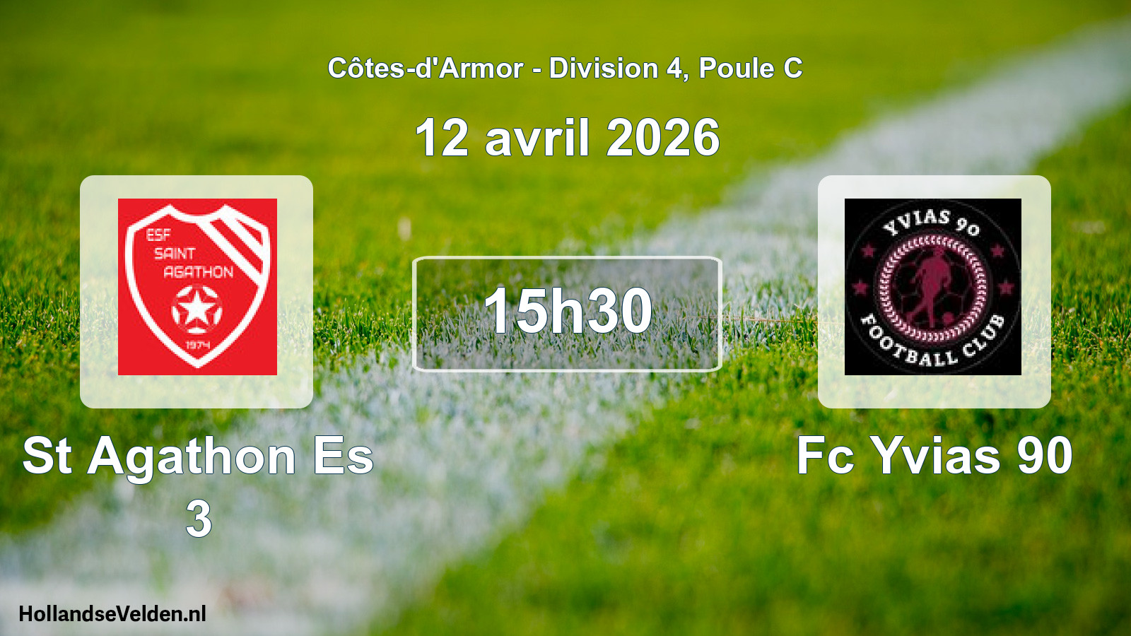Geplande wedstrijd: St Agathon Es 3 - Fc Yvias 90 (12 april 2026)