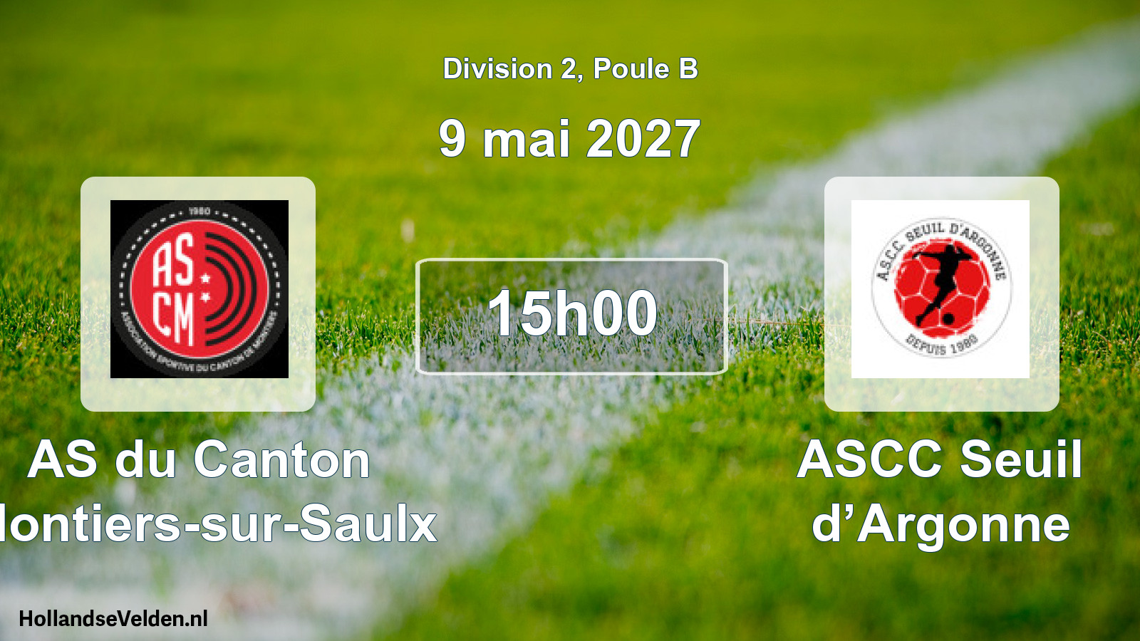 Match programmé: AS du Canton Montiers-sur-Saulx - ASCC Seuil d’Argonne (9 mai 2027)