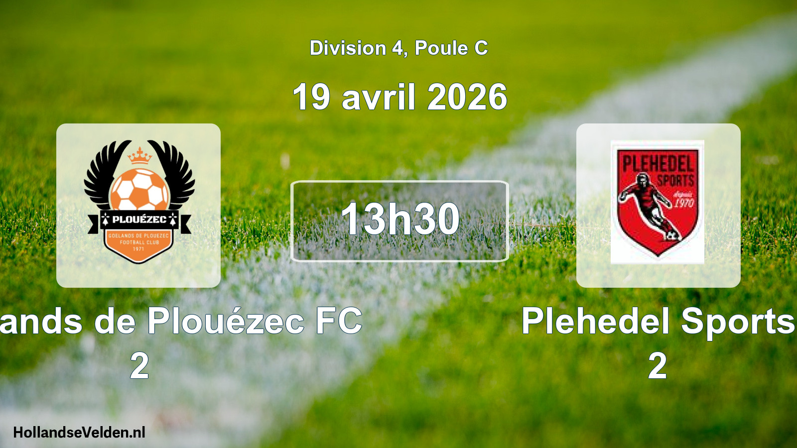 Geplande wedstrijd: Goélands de Plouézec FC 2 - Plehedel Sports 2 (19 april 2026)