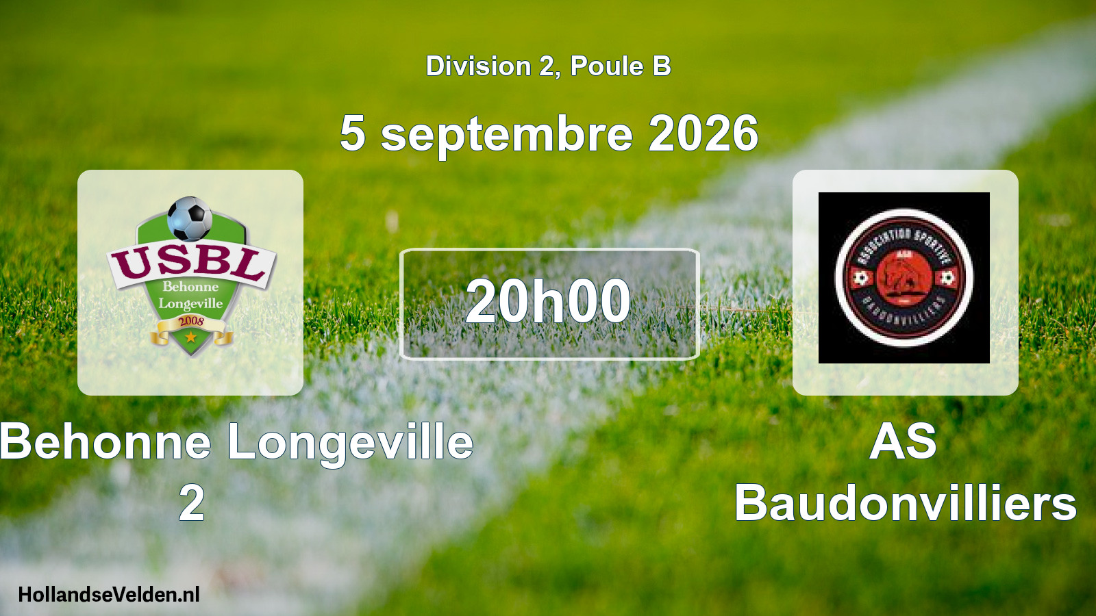 Match programmé: US Behonne Longeville 2 - AS Baudonvilliers (5 septembre 2026)