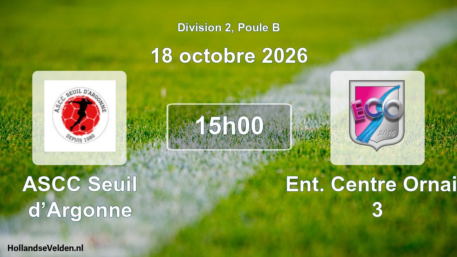 Match programmé: ASCC Seuil d’Argonne - Ent. Centre Ornain 3 (18 octobre 2026)