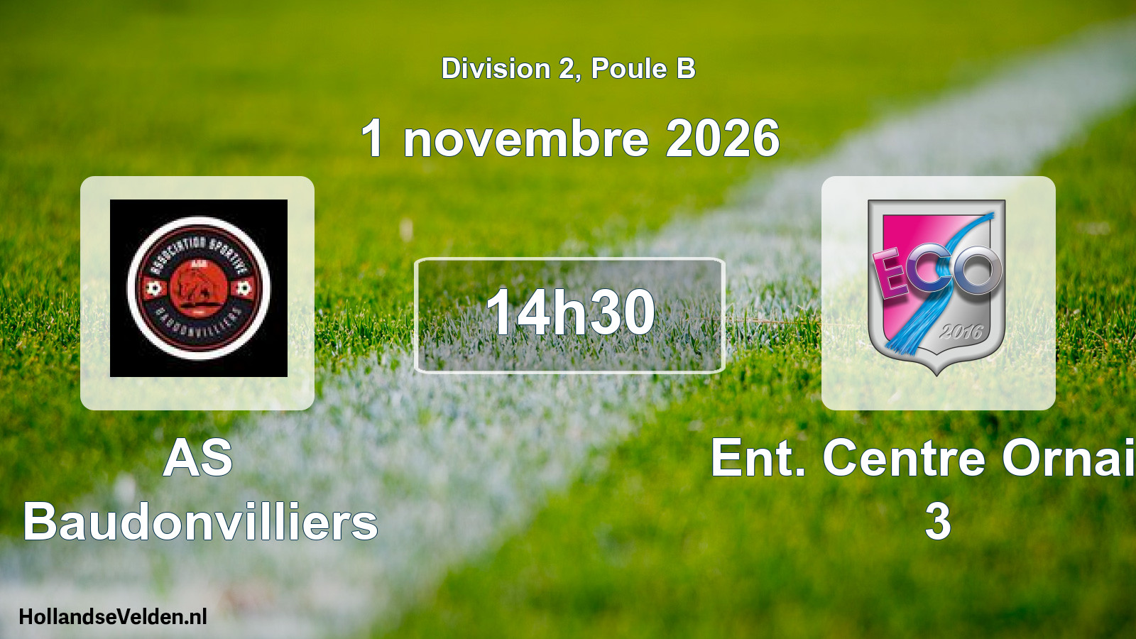 Match programmé: AS Baudonvilliers - Ent. Centre Ornain 3 (1 novembre 2026)