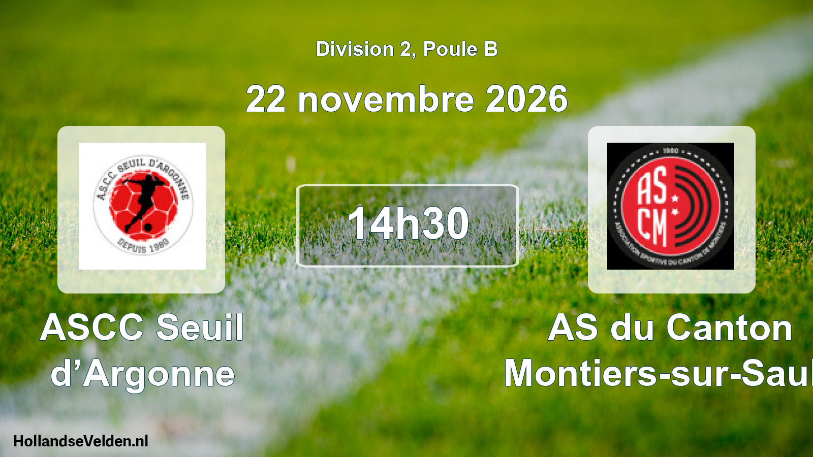 Match programmé: ASCC Seuil d’Argonne - AS du Canton Montiers-sur-Saulx (22 novembre 2026)