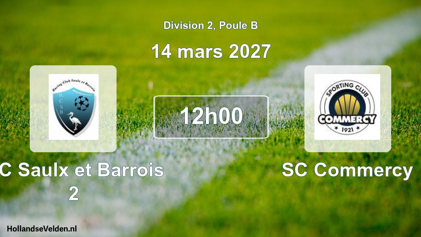 Match programmé: RC Saulx et Barrois 2 - SC Commercy (14 mars 2027)