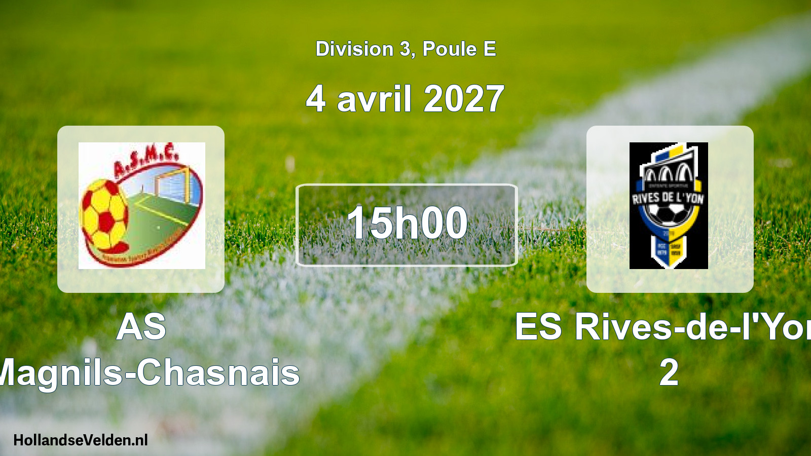 Match programmé: AS Magnils-Chasnais - ES Rives-de-l'Yon 2 (4 avril 2027)