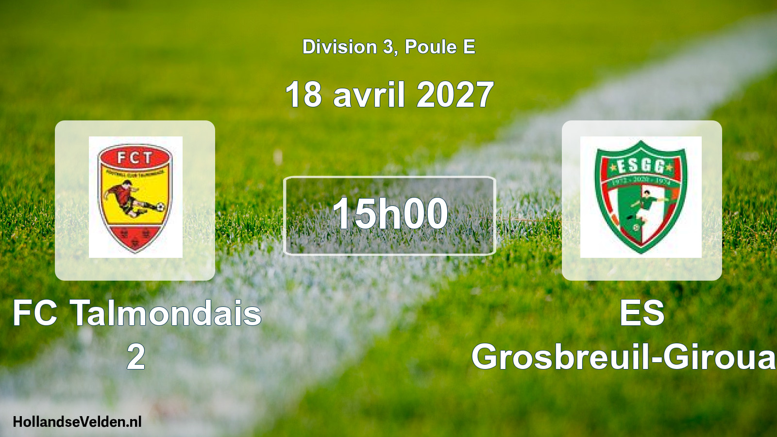 Match programmé: FC Talmondais 2 - ES Grosbreuil-Girouard (18 avril 2027)
