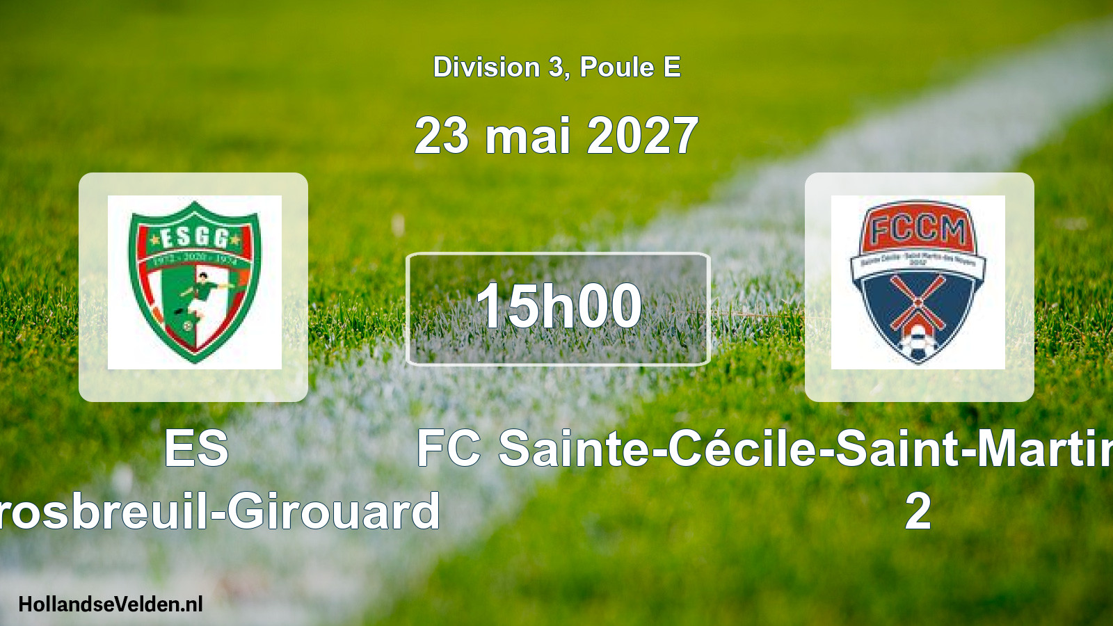 Match programmé: ES Grosbreuil-Girouard - FC Sainte-Cécile-Saint-Martin-des-Noyers 2 (23 mai 2027)