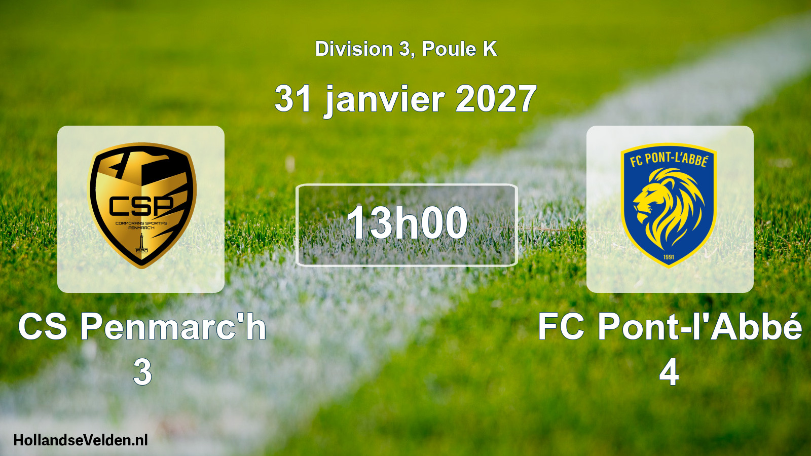 Scheduled Match: CS Penmarc'h 3 - FC Pont-l'Abbé 4 (31 January 2027)